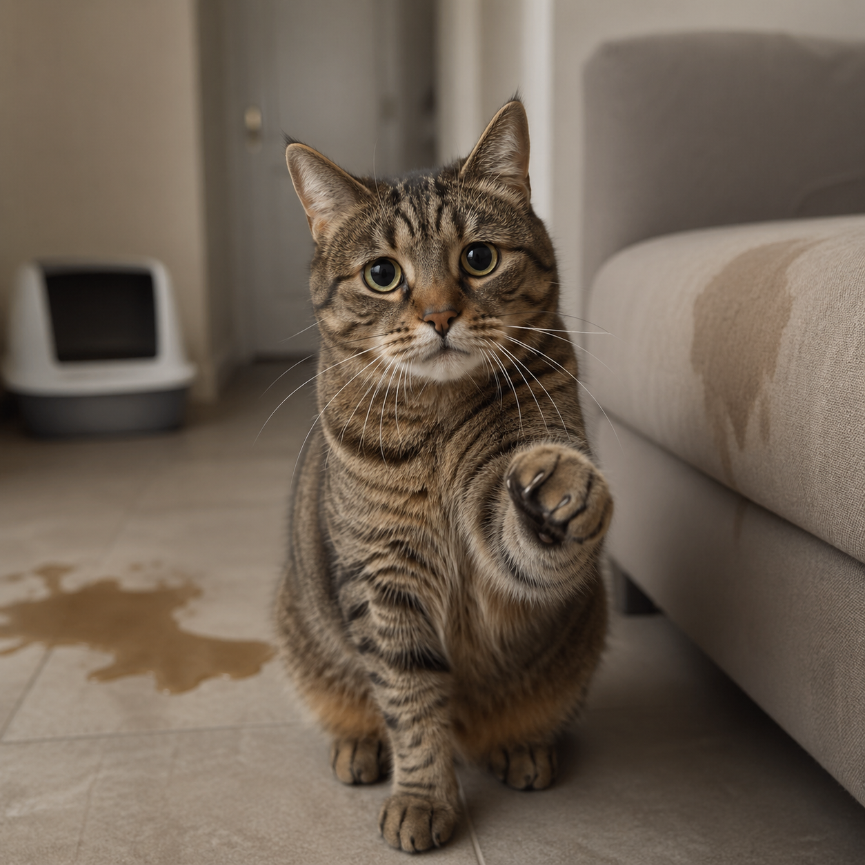 Katze in einer ruhigen Wohnumgebung