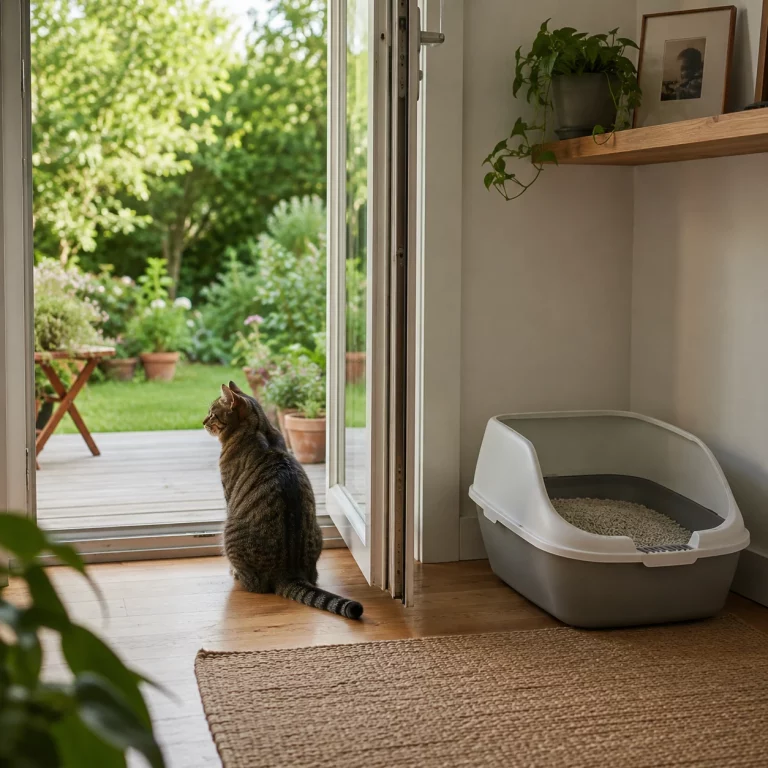 Freigänger-Katze mit Innenklo als sichere Toilettenoption