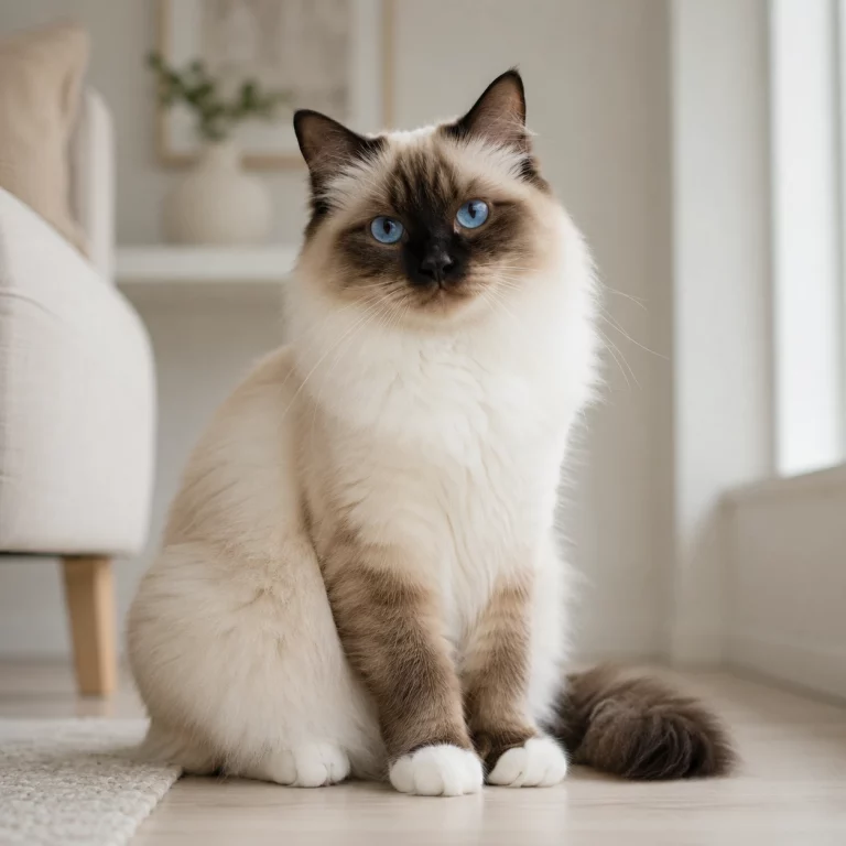Heilige Birma Katze im ruhigen Rasseportrait