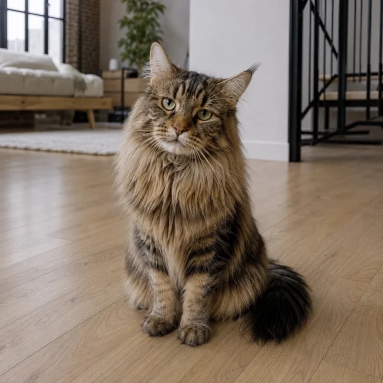 Katze sitzt auf dem Boden und wirkt unsicher – plötzliche Unsauberkeit als Signal verstehen