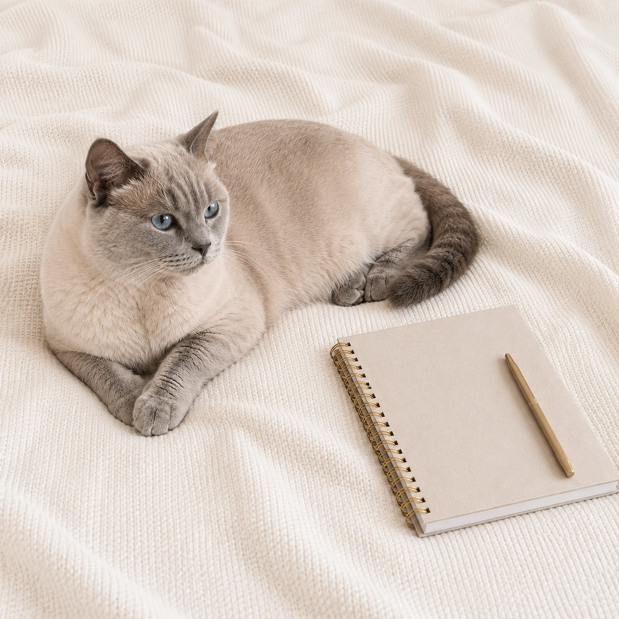 Katze auf Decke, wenn Urinverlust beobachtet wird