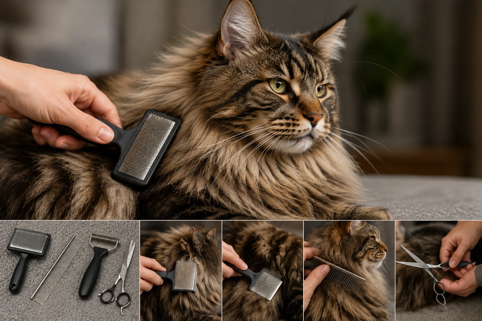 Fellpflege bei der Maine Coon