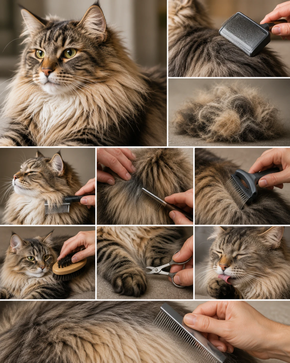 Fellpflege bei der Norwegischen Waldkatze