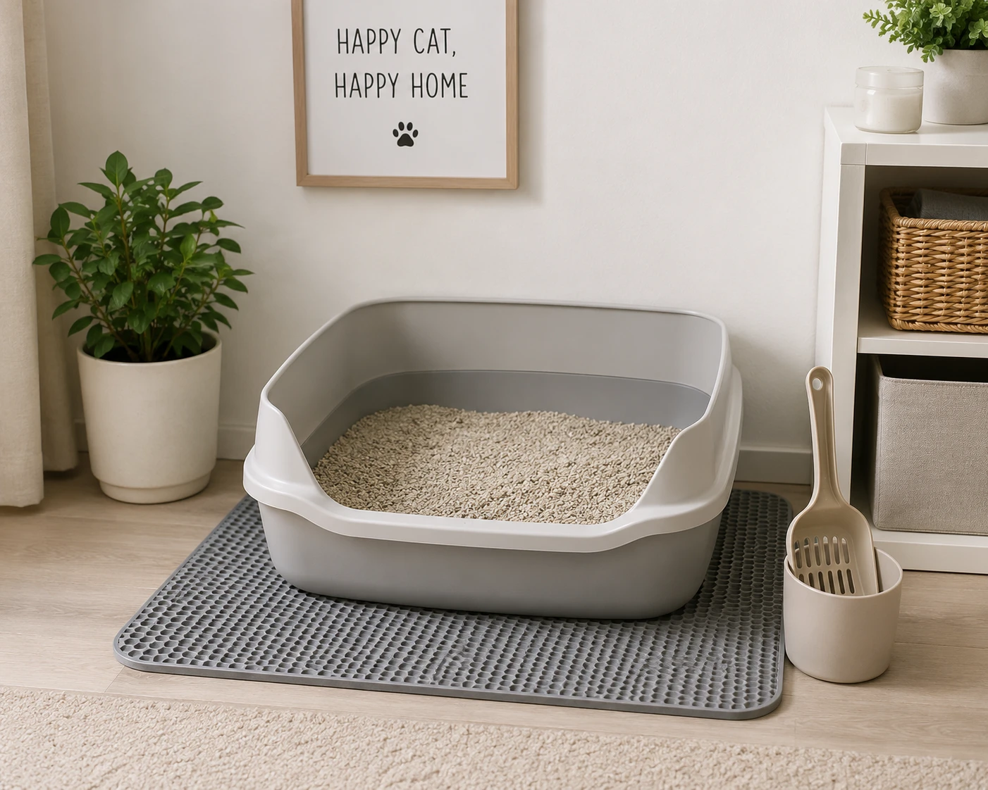 Katzenklo für die Eingewöhnung einer Tierheimkatze vorbereiten