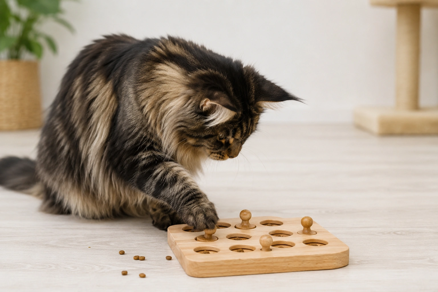 Futterbeschäftigung für eine Maine Coon | Futteraufgaben