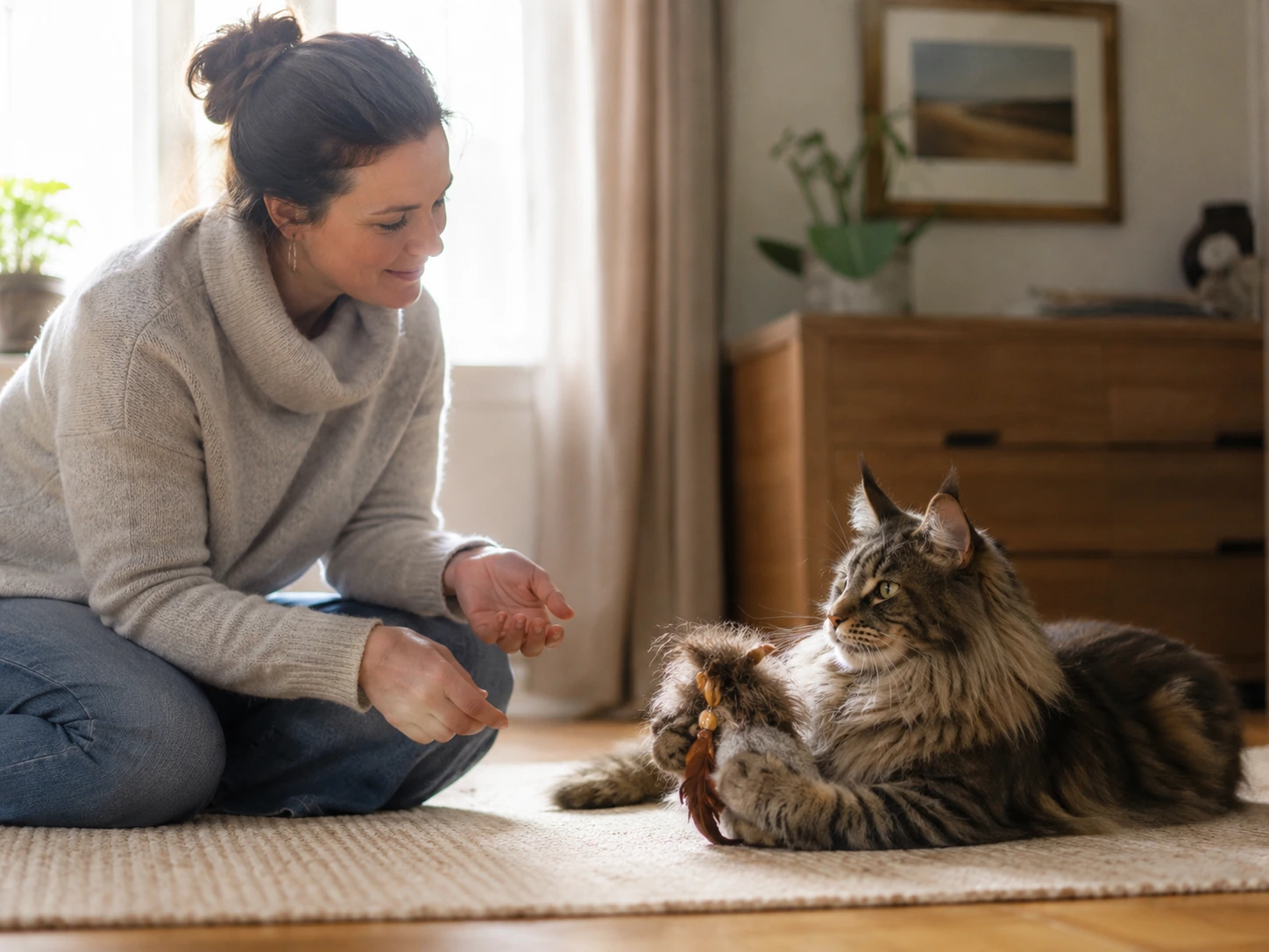 Jagdspiel mit einer Maine Coon sinnvoll abschließen