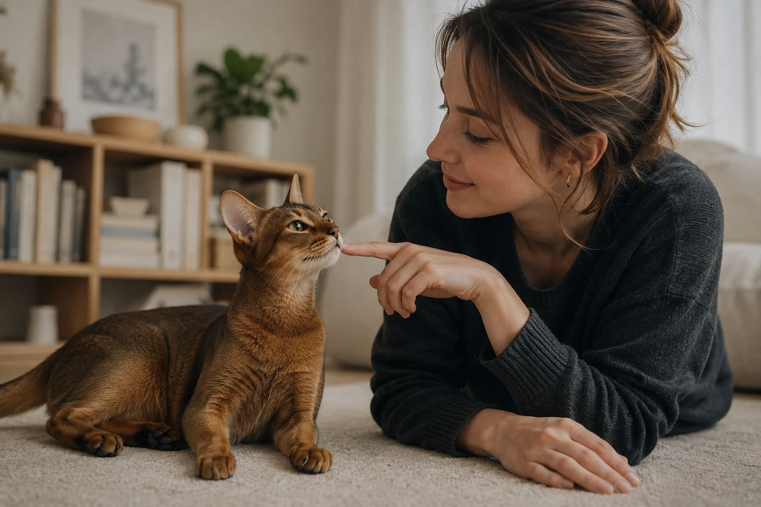 Beschäftigung und Nähe bei der Abessinier Katze