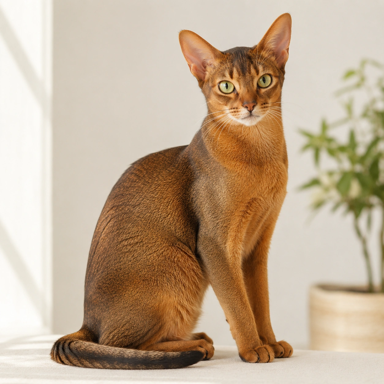 Abessinier Katze im ruhigen Rasseportrait