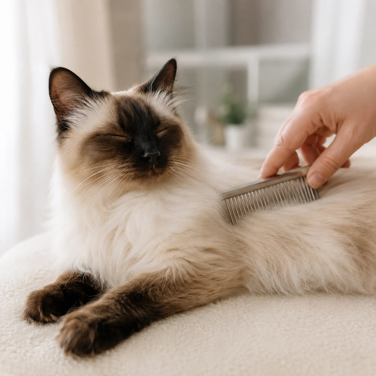 Fellpflege bei der Balinese Katze