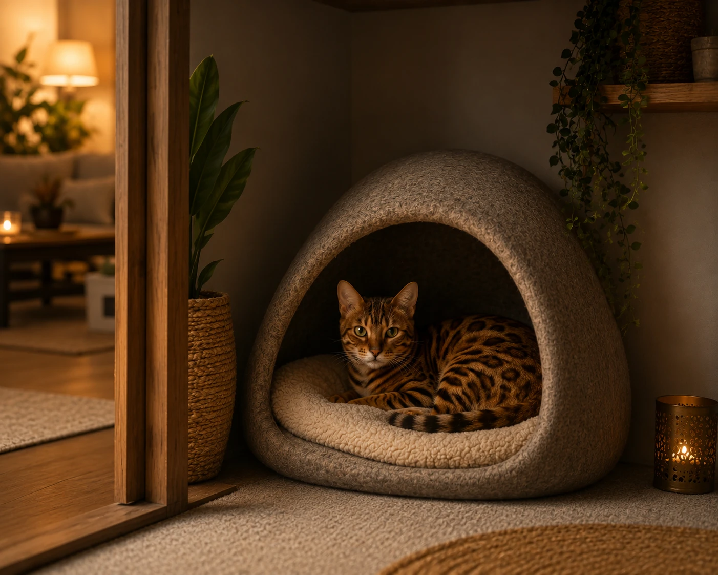 Rückzug und Ruhe für Bengal Katzen ermöglichen