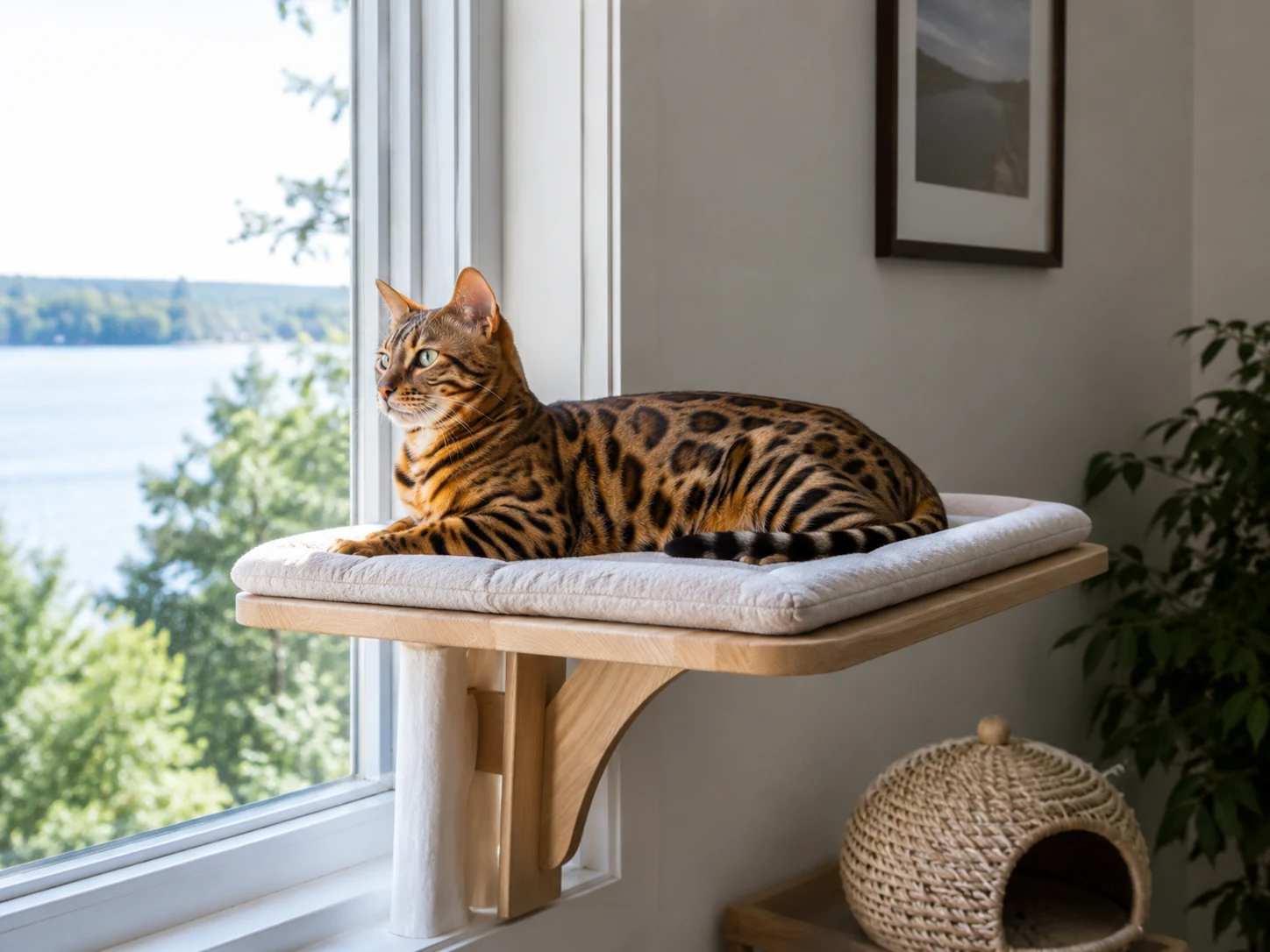 Ruheplatz und Rückzug für eine Bengal Katze