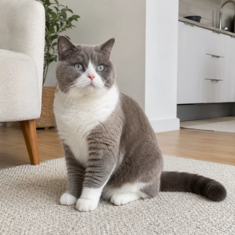 BKH Ragdoll Mix in ruhigem Rassekatzen-Portrait