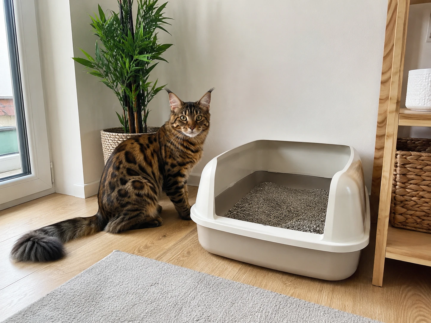 Großes Katzenklo für kräftige und aktive Rassekatzen-Mixe