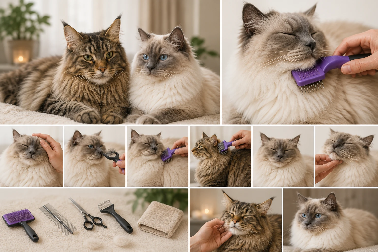 Fellpflege bei Maine Coon und Ragdoll stressarm gestalten