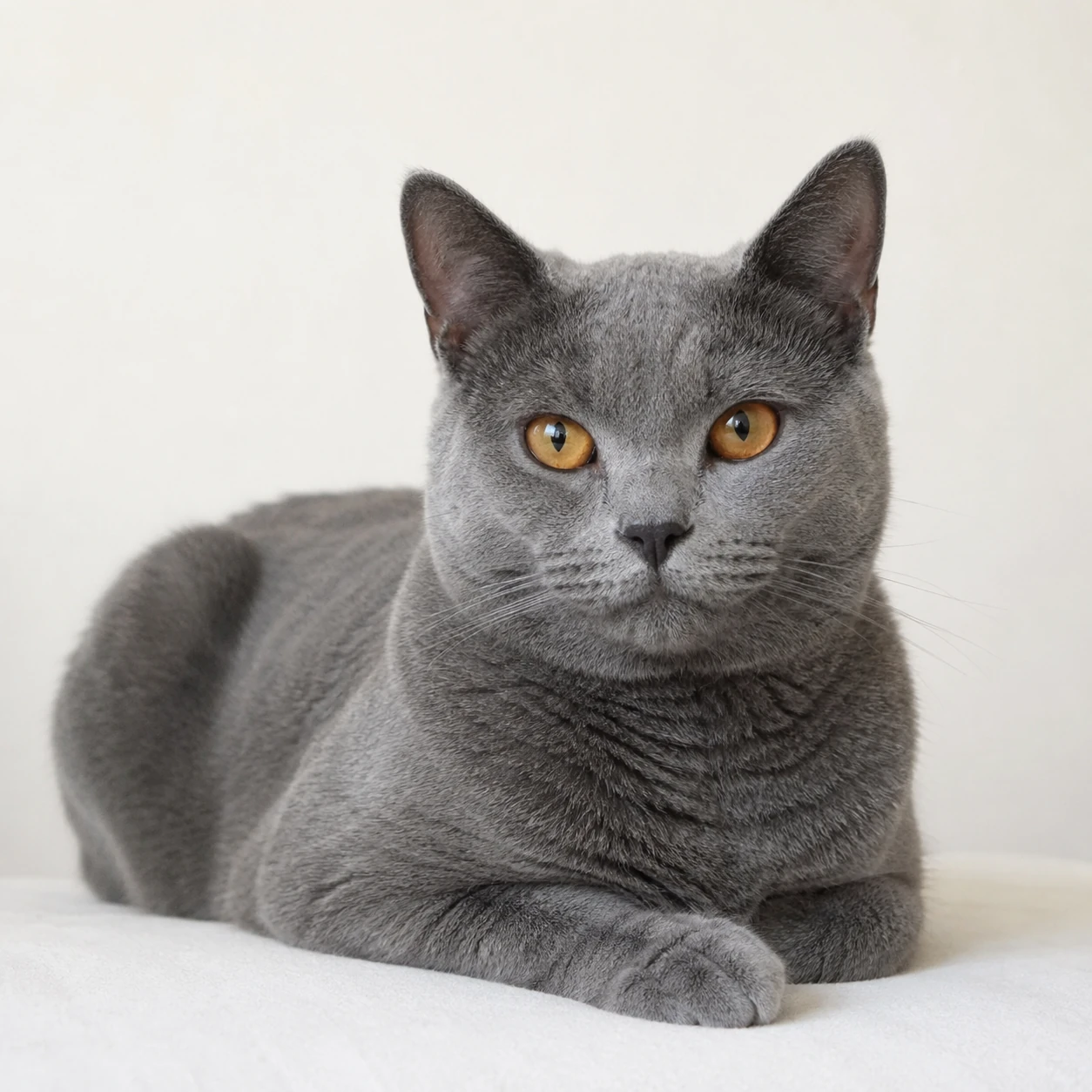 Kartäuser Katze (Chartreux) mit blau-grauem Fell