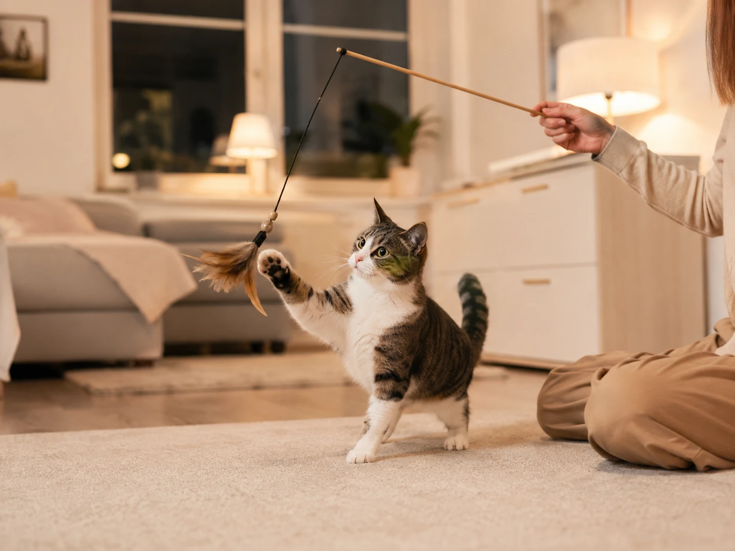 Abendroutine mit Jagdspiel für eine ruhigere Nacht