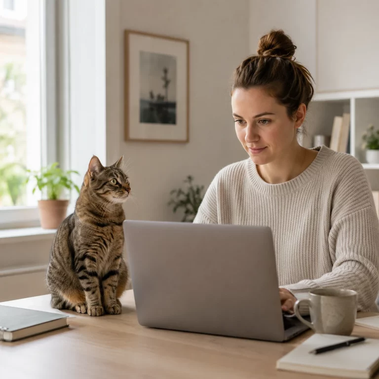 Katze fordert Aufmerksamkeit im Alltag