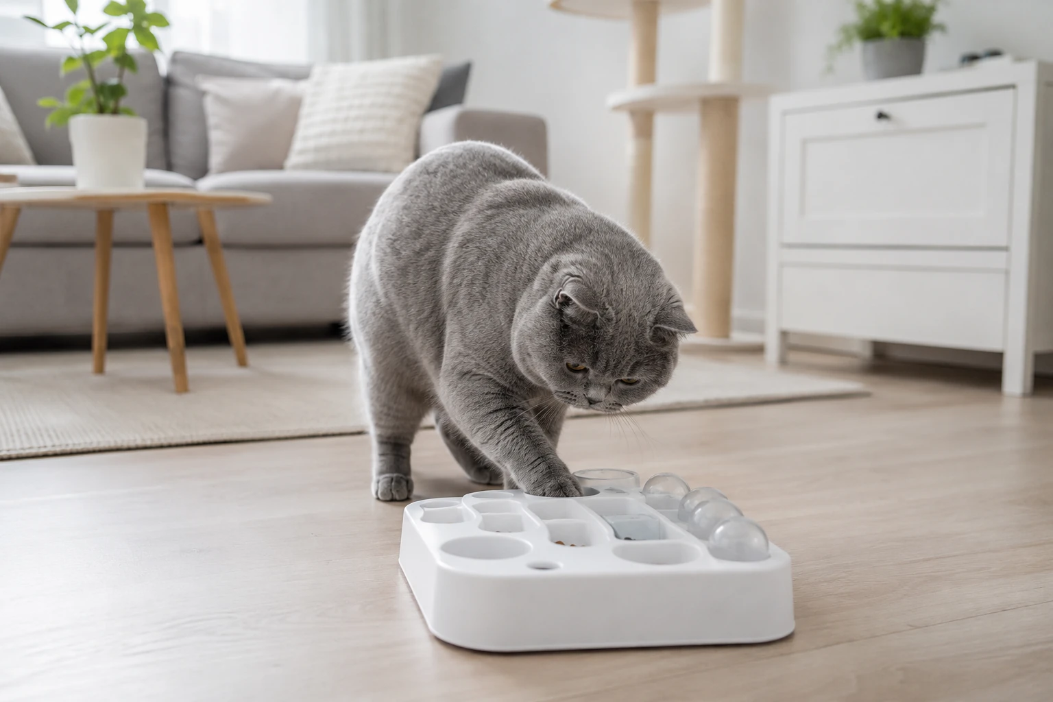 Futterbeschäftigung gegen Langeweile bei Katzen