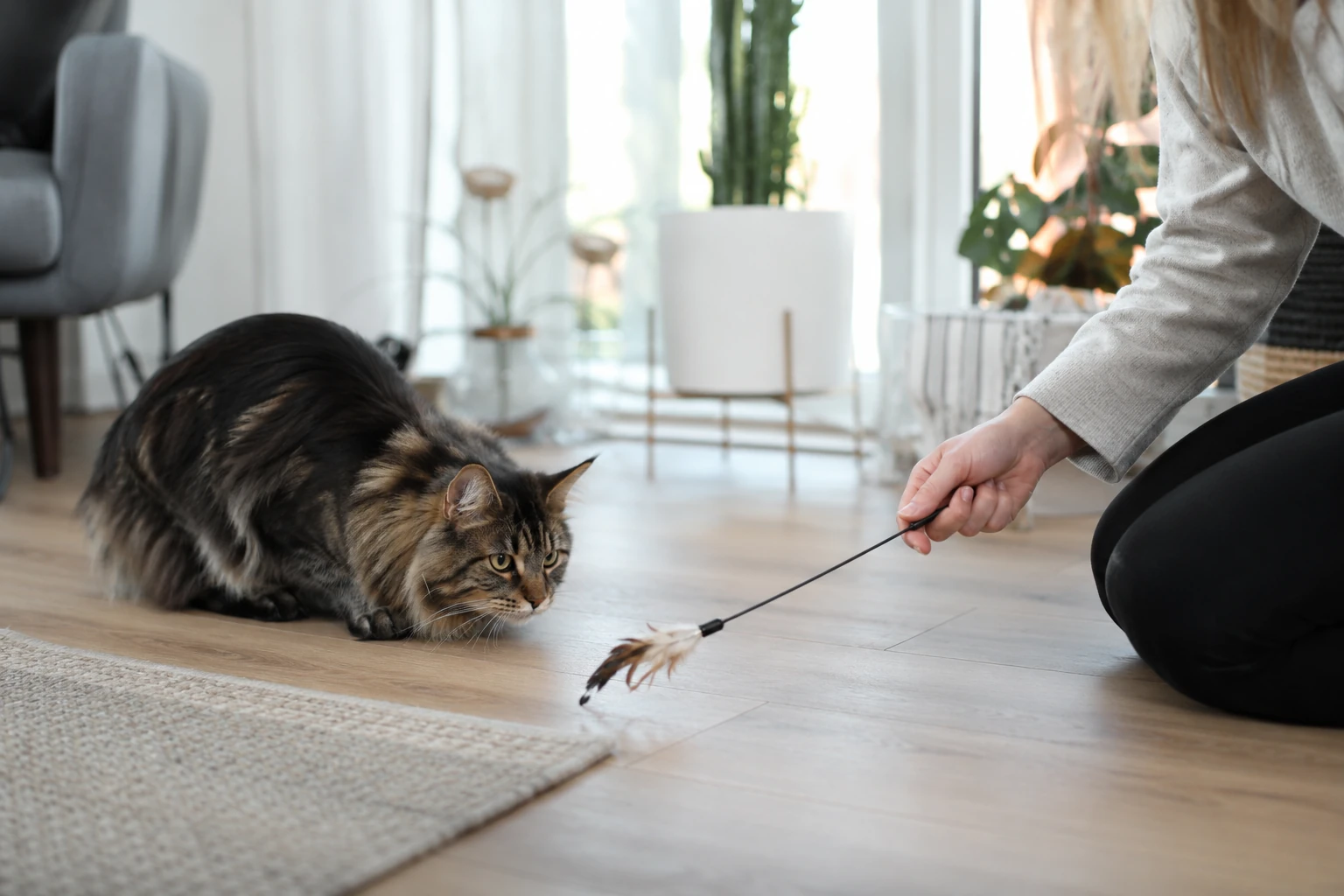 Katze mit Jagdspiel sinnvoll beschäftigen