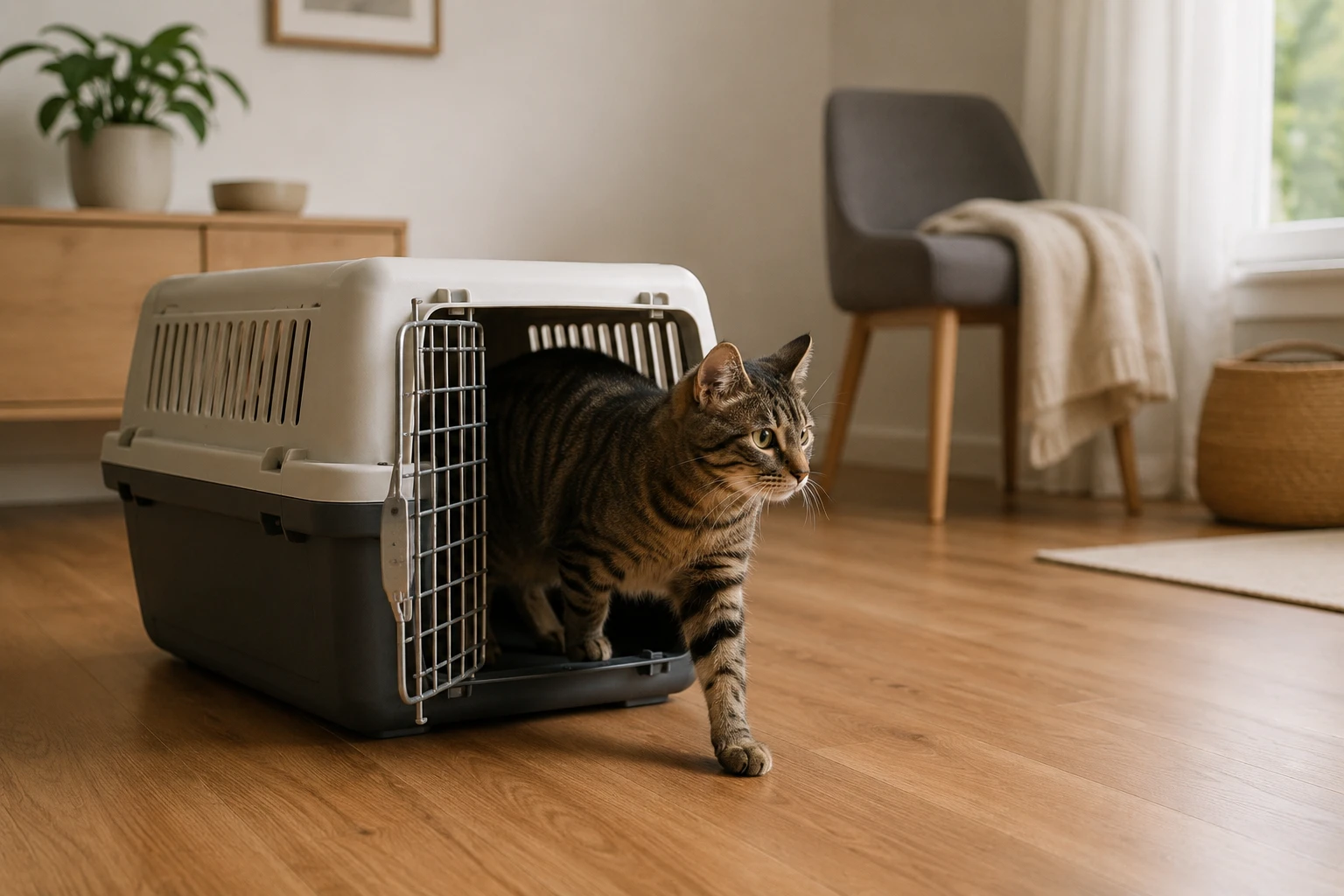 Transportbox offen lassen und Katze selbst ankommen lassen