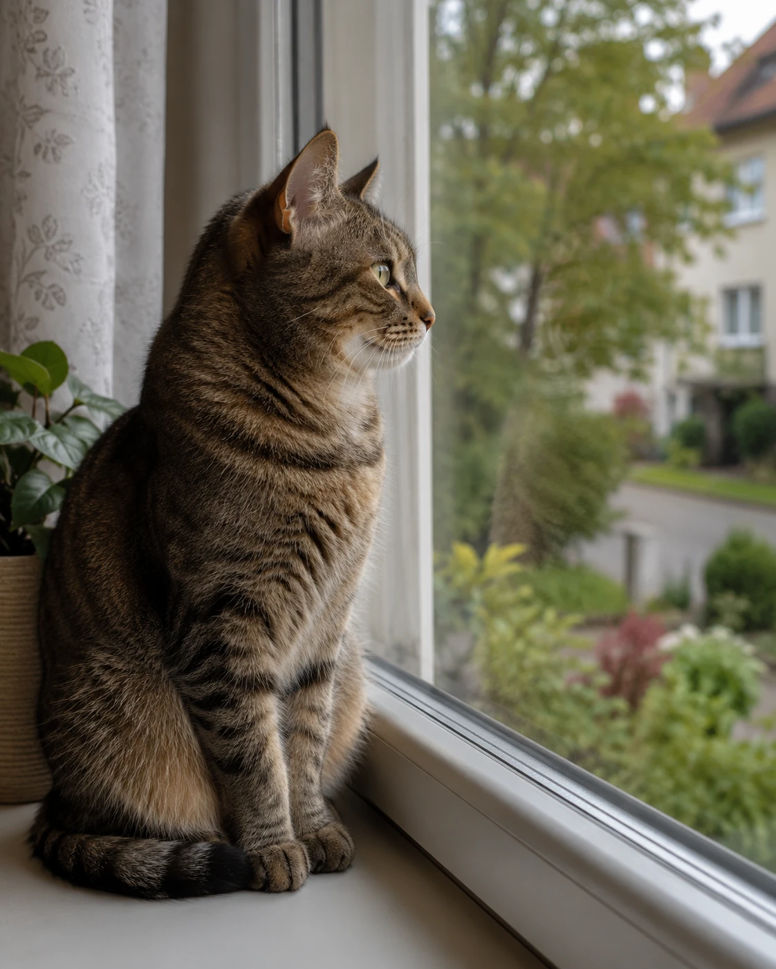 Katze sucht nach Verlust Orientierung am Fenster