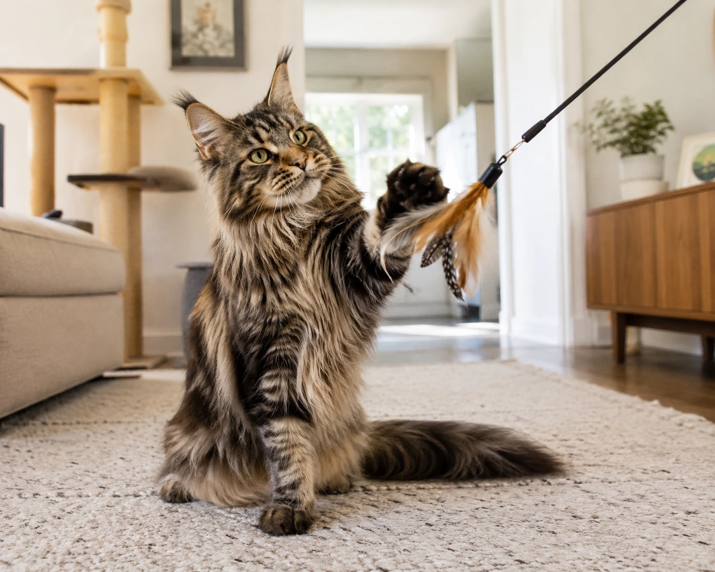 Ressourcen für eine Maine Coon in Einzelhaltung