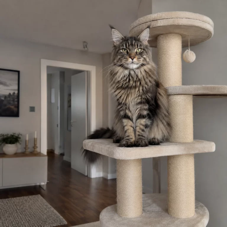 Maine Coon in Einzelhaltung in katzengerechter Wohnung