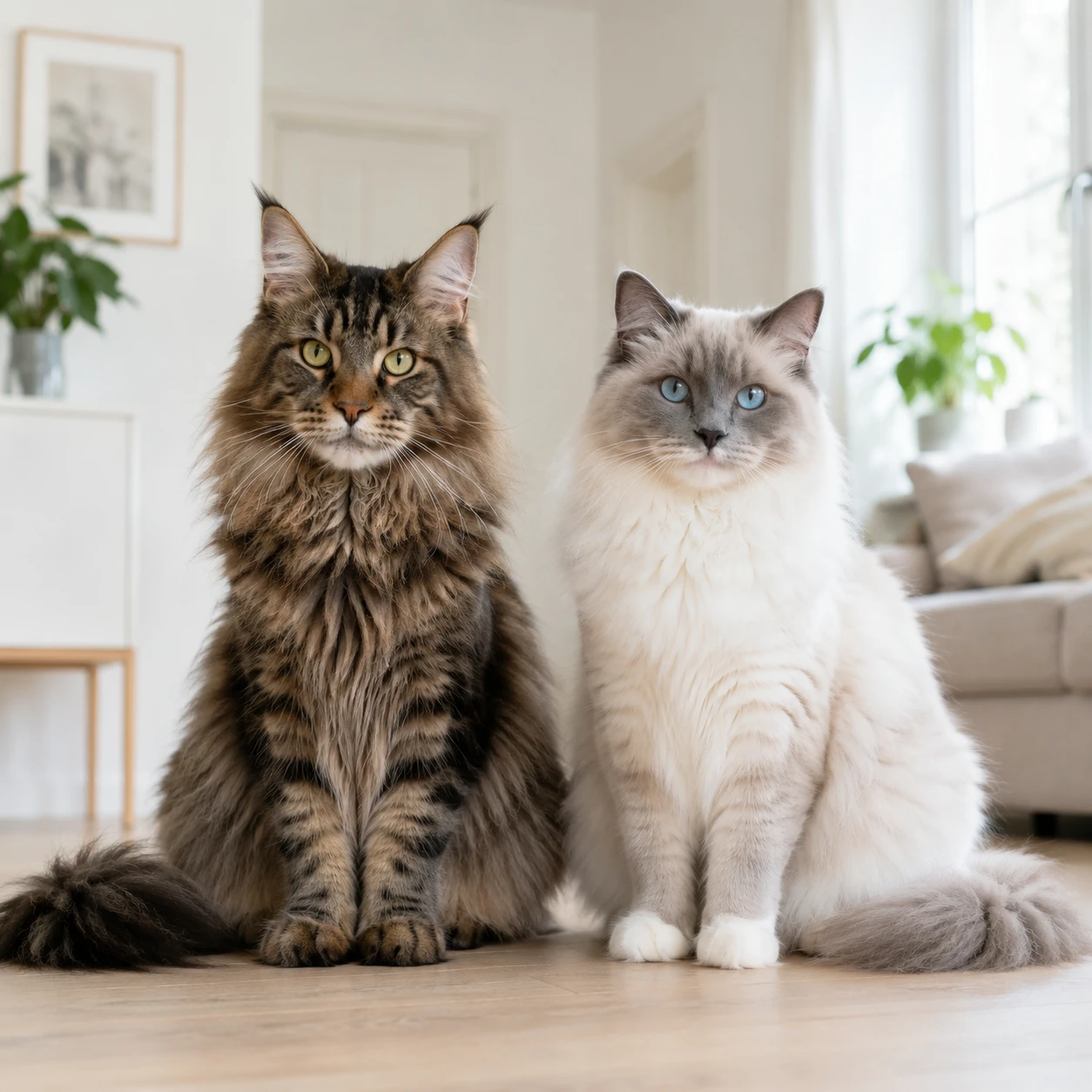 Maine Coon und Ragdoll im direkten Vergleich