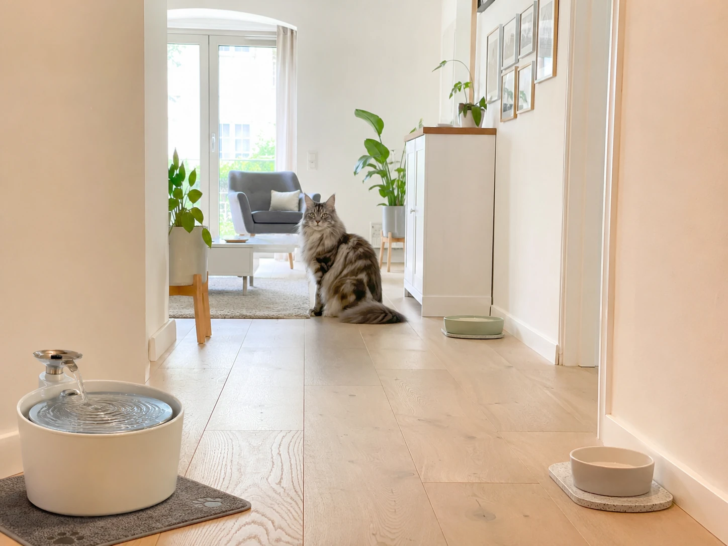 Wasserstellen für Maine Coon im Sommer