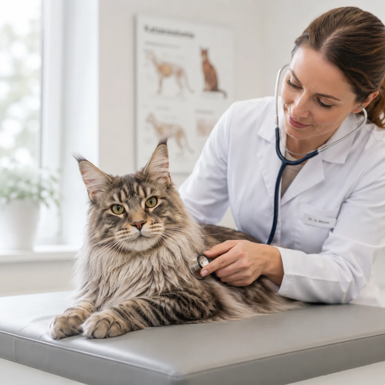 Maine Coon beim Gesundheitscheck