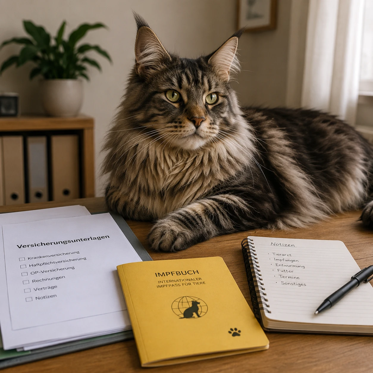 Maine Coon Versicherung und Gesundheitsunterlagen prüfen