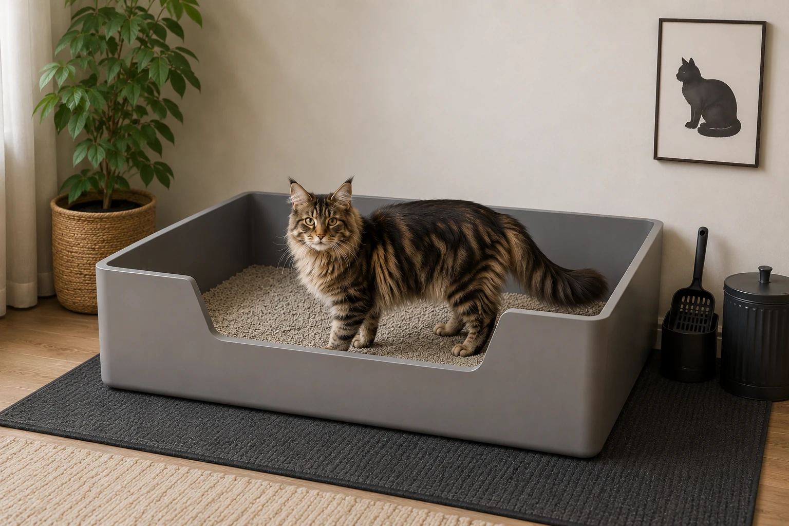 Passendes Katzenklo für Maine Coon bei Stresszeichen