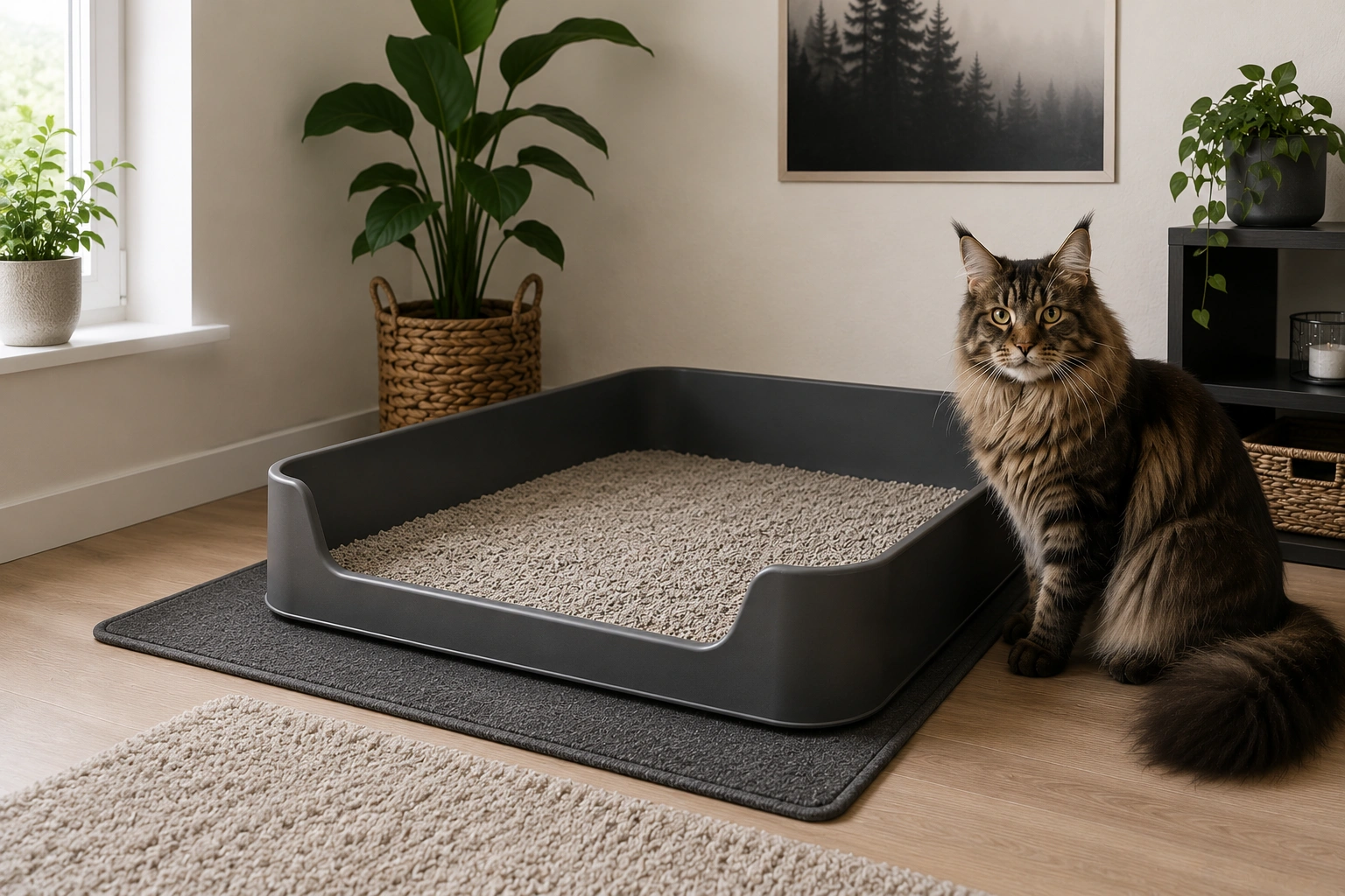 Großes Katzenklo für Maine Coon in der Wohnung