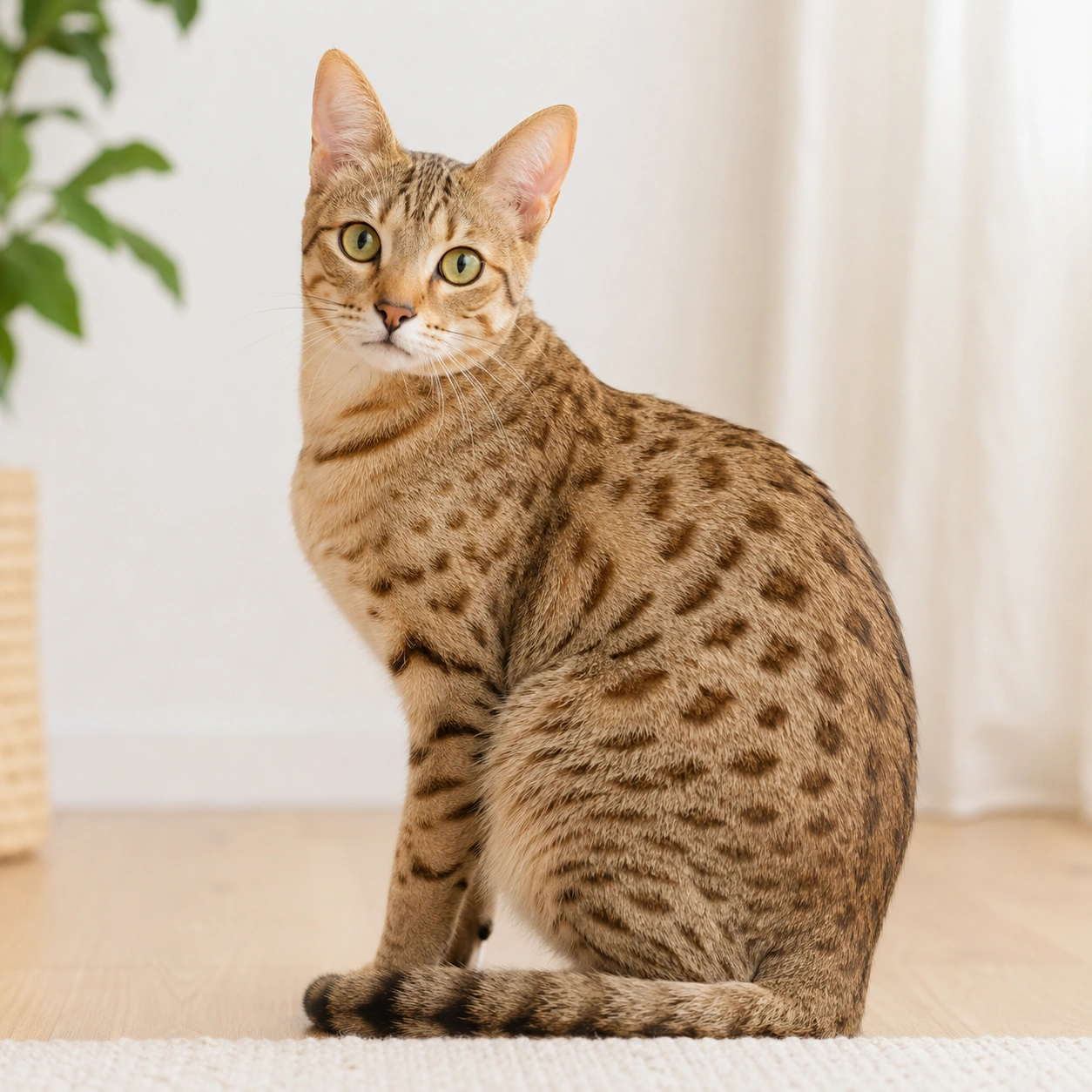 Ocicat im ruhigen Rasseportrait