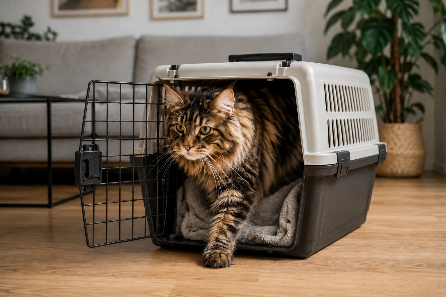 Maine Coon an Transportbox gewöhnen