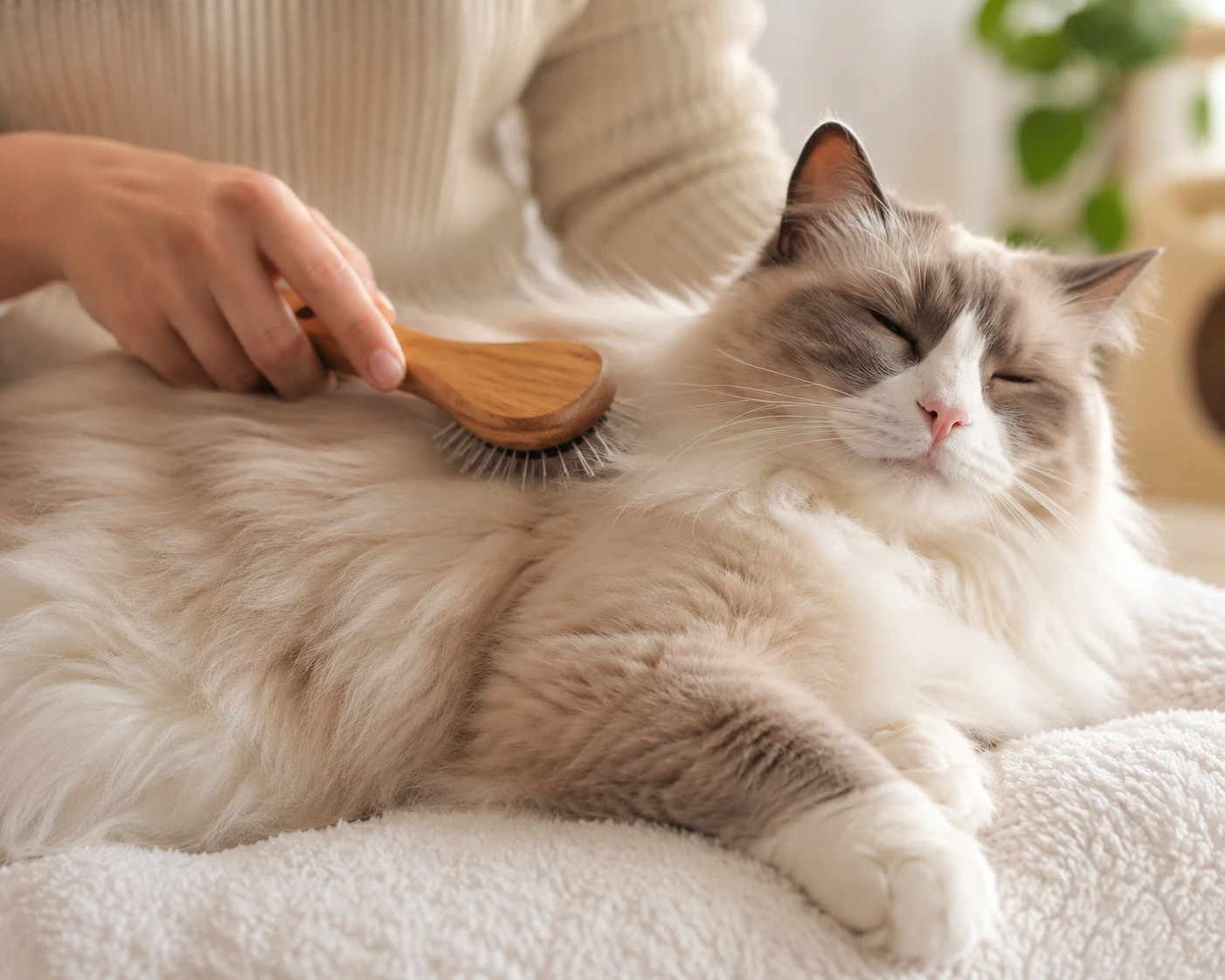 Fellpflege bei der Ragdoll Katze