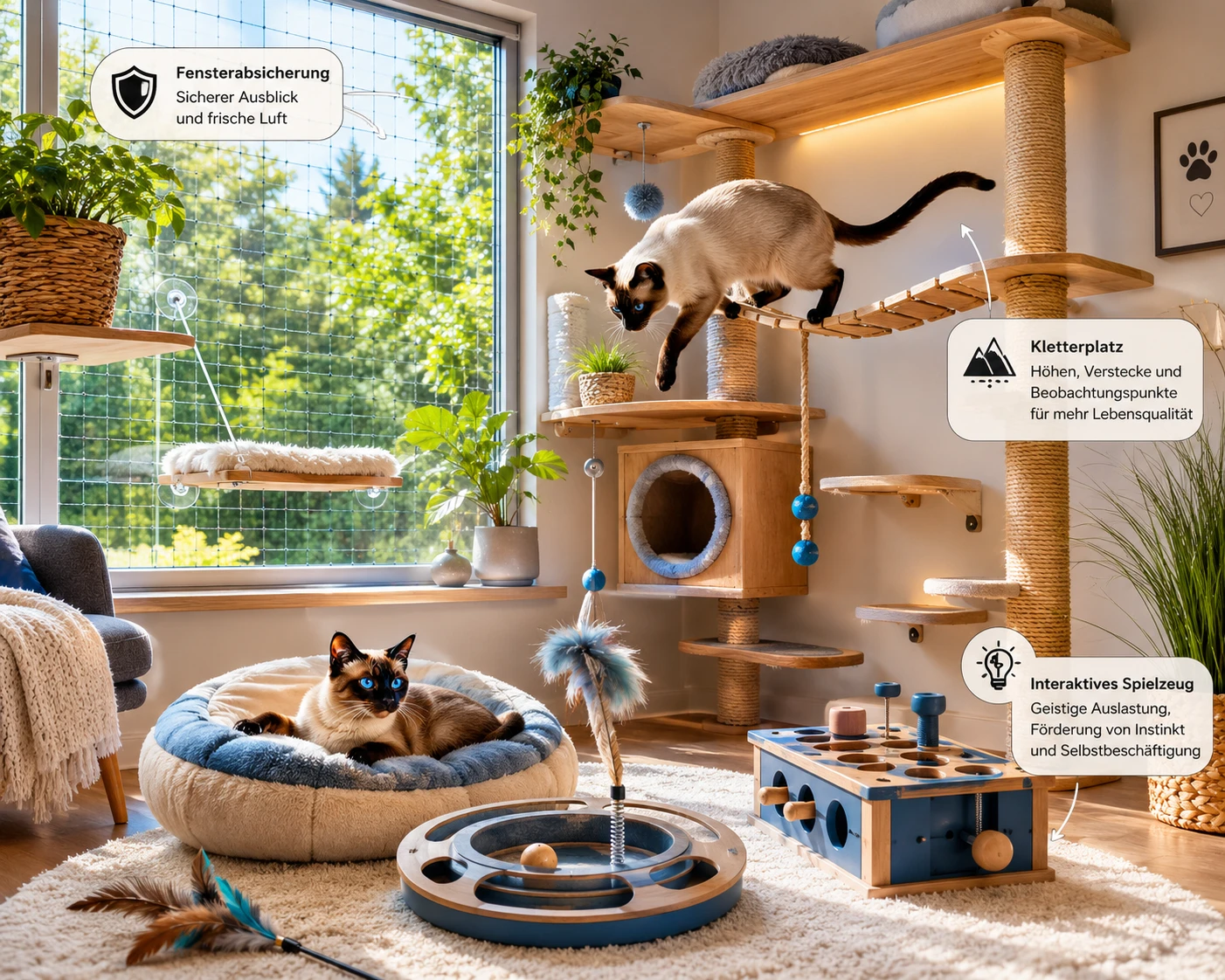 Artgerechte Haltung einer Siamkatze in der Wohnung