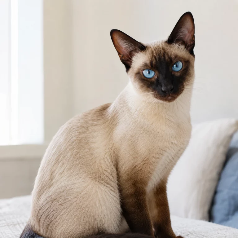 Siamkatze im ruhigen Rasseportrait