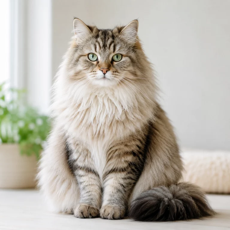 Sibirische Katze im ruhigen Rasseportrait