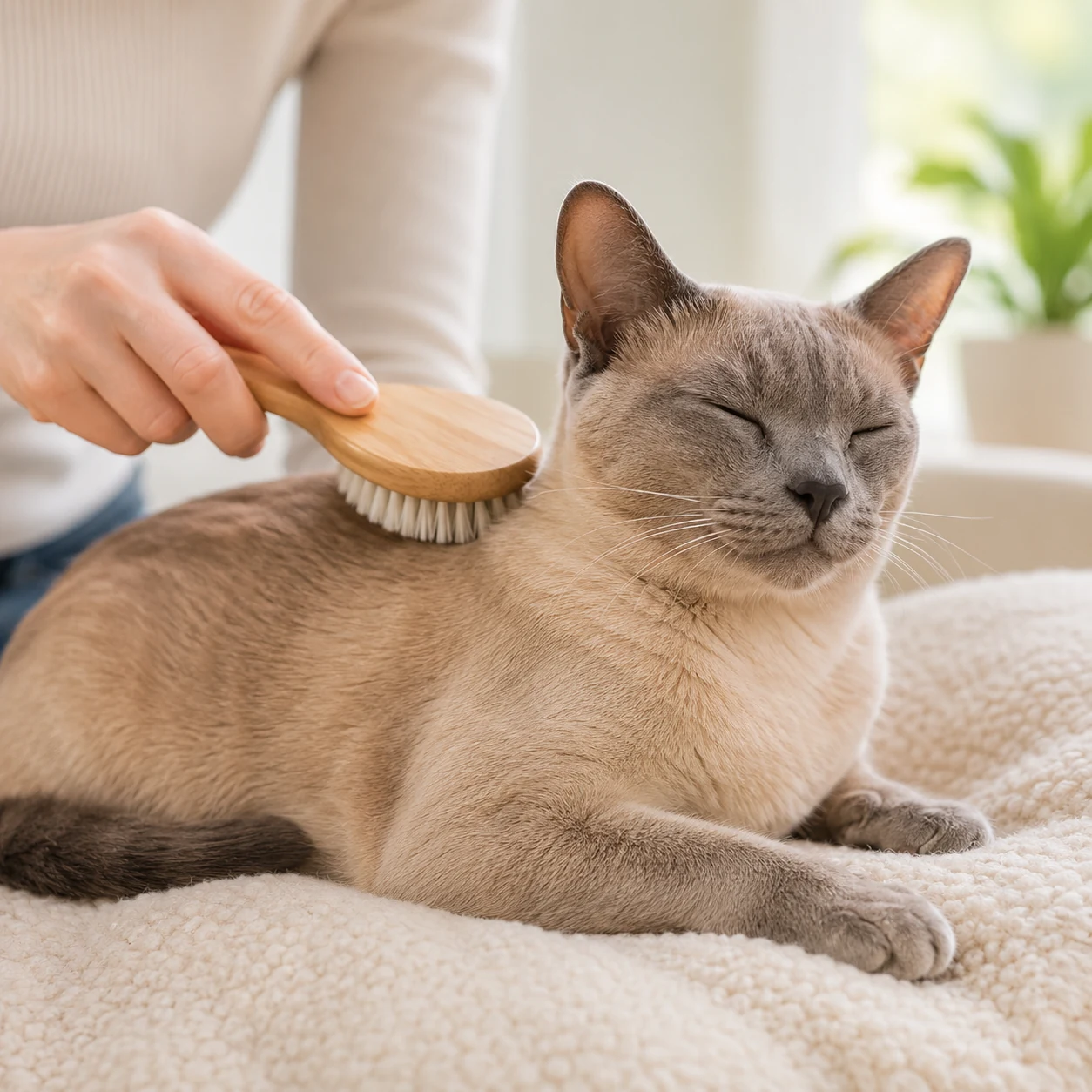 Fellpflege bei der Tonkanese Katze