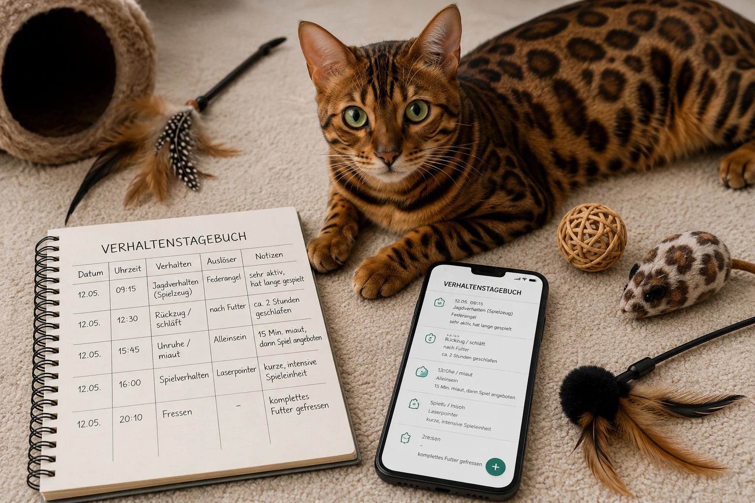 Verhaltenstagebuch bei Aggression einer Bengal Katze