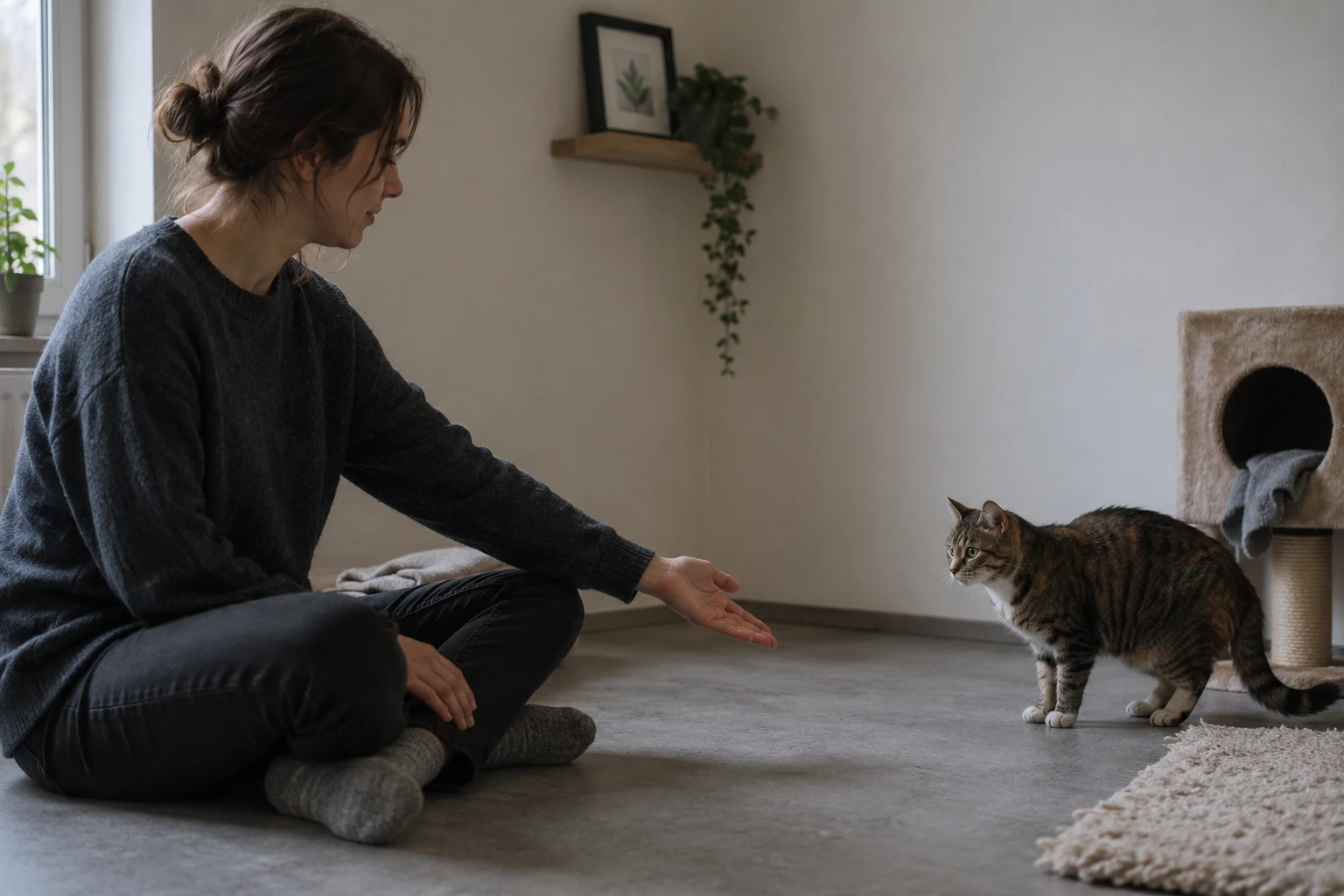 Vertrauen zu einer neuen Katze ruhig aufbauen | Kontakt