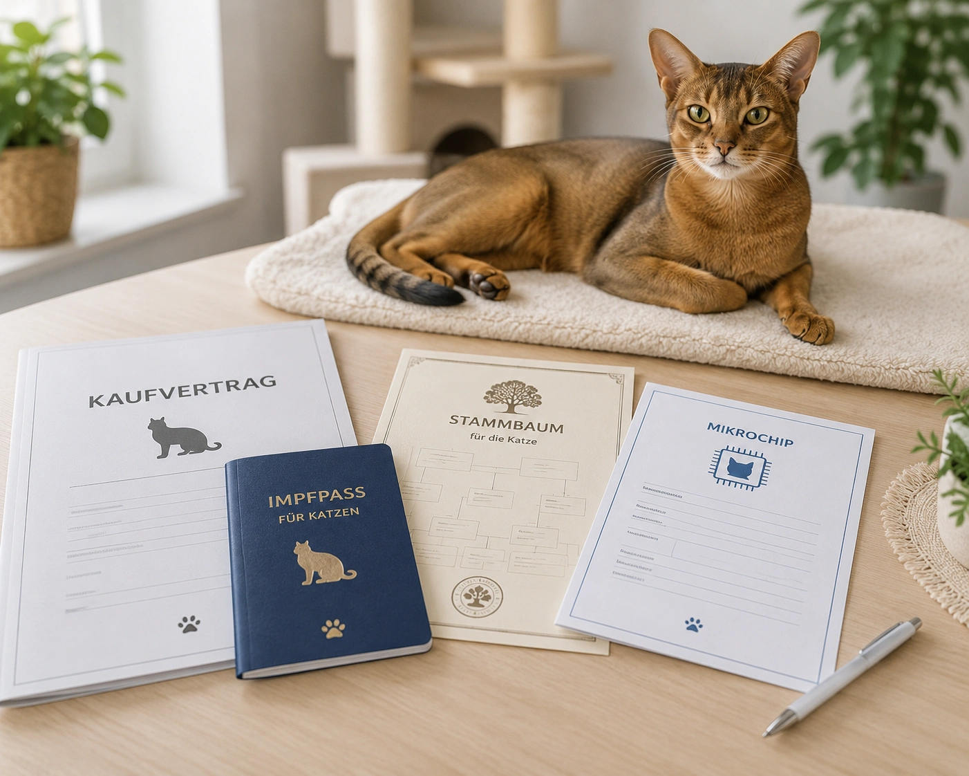 Katze entspannt im Hintergrund, keine lesbaren persönlichen Daten