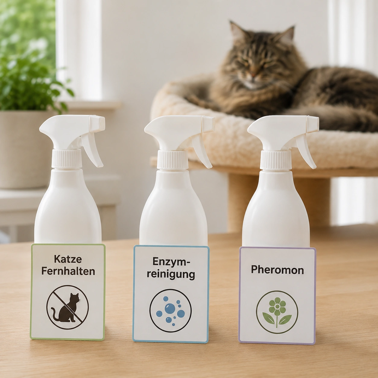 Anti-Pinkel-Spray für Katzen von Enzymreiniger und Pheromonprodukt unterscheiden