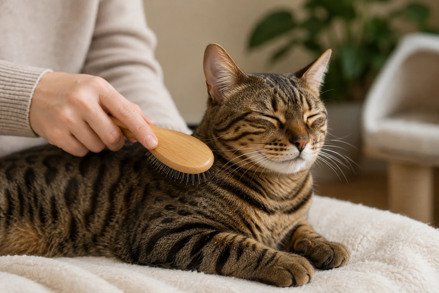 Fellpflege bei einem Bengal BKH Mix stressarm aufbauen