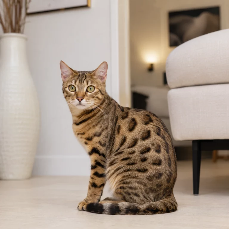 Bengal BKH Mix in ruhigem Rassekatzen-Portrait