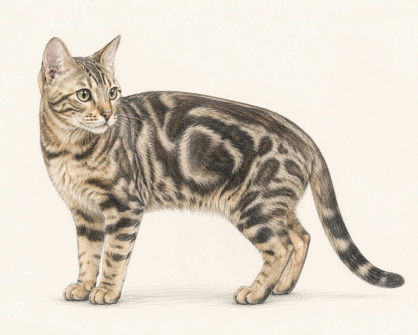 Marble Zeichnung bei einer Bengal Katze