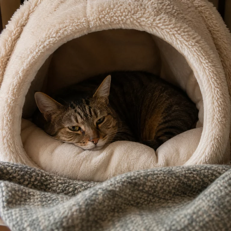 Katze entspannt in einem sicheren Rückzugsort