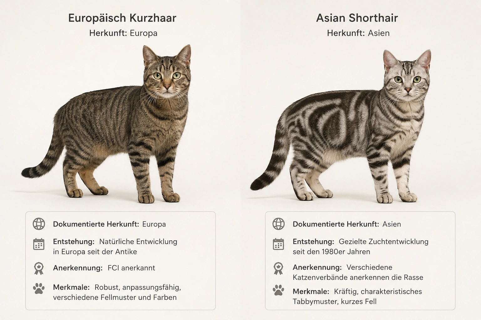 Unterschied zwischen Europäisch Kurzhaar und Hauskatze erklären