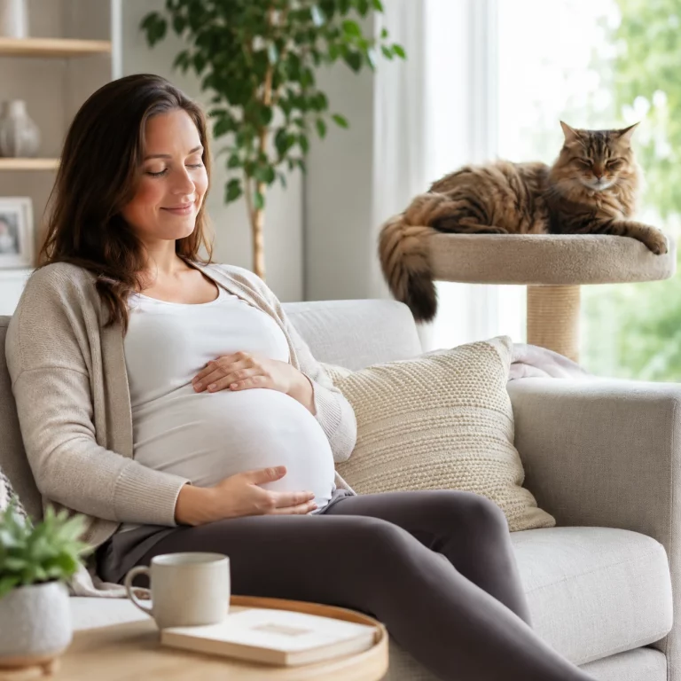 Katze während der Schwangerschaft ruhig auf das Baby vorbereiten